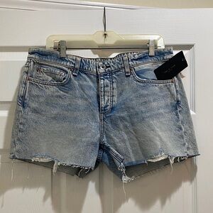 rag & bone Light Blue Distressed Denim Cutoff Shorts